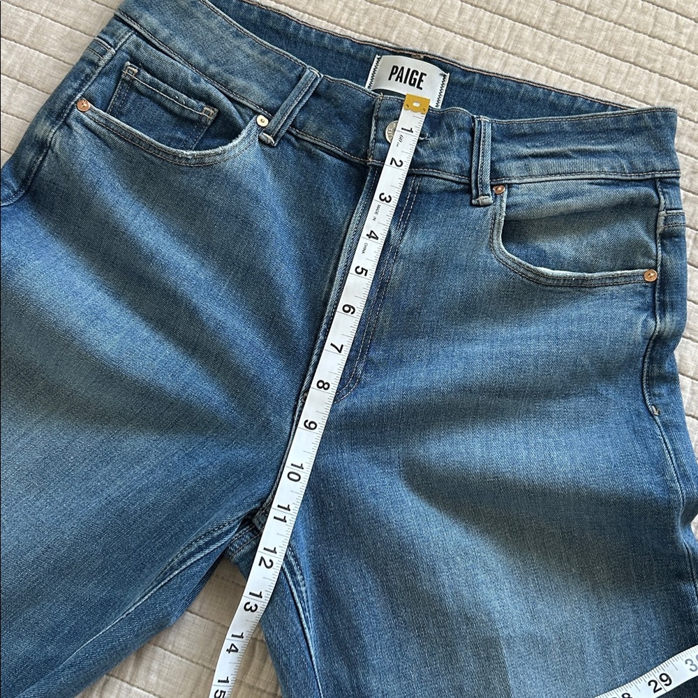 NWT Paige Sasha high-rise, wide leg jeans, medium wash 29β anthro Evereve - Picture 4 of 11